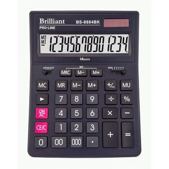Калькулятор Brilliant 14р бухг. 2эл.питания, черный 205х159х15мм