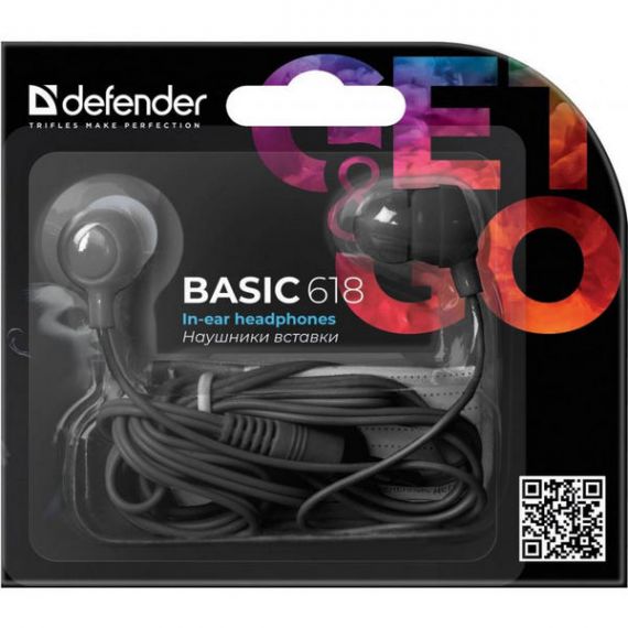 Навушники Defender Basic 618 Black вакуумні