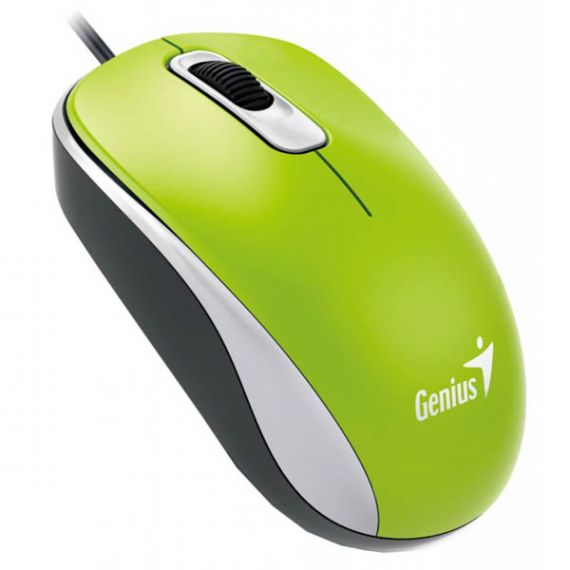 Мышь для компьютера Genius проводная зеленая