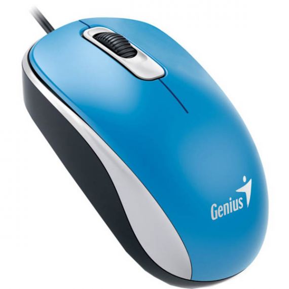 Мышь для компьютера Genius проводная голубая