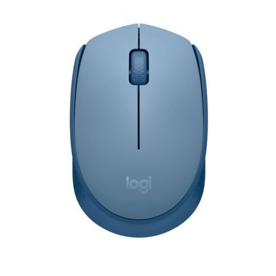 Миша для комп'ютера Logitech бездротова сіро-блакитна, М171