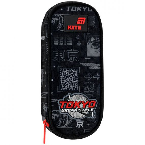 Пенал Kite на блискавці, овальний, органайзер, Tokyo 22х8,5х4,5см