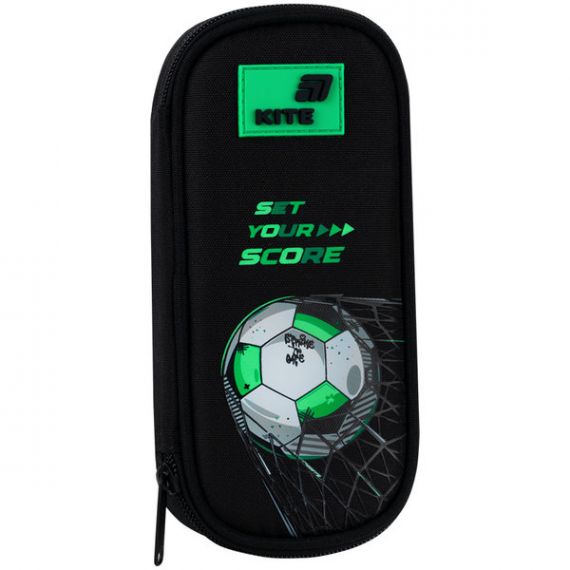 Пенал Kite на блискавці, овальний Football 21х8,5х5см Пенал Kite на блискавці, овальний Football 21х8,5х5см