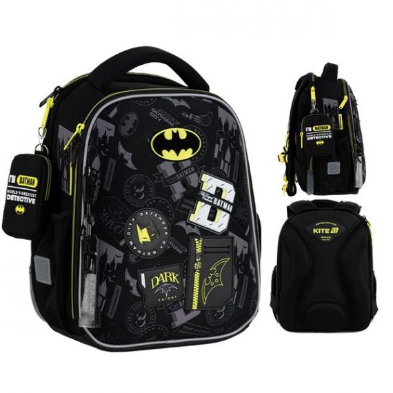 Рюкзак Kite Education 555 DC Batman1 відділення, ортопедична спинка, 2бічні кишені