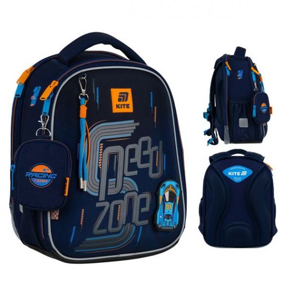Рюкзак Kite Education 555 Speed Zone 1 відділення, ортопедична спинка, 2бічні кишені