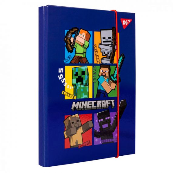 Папка для зошитів В-5 картон на гумці Minecraft YES