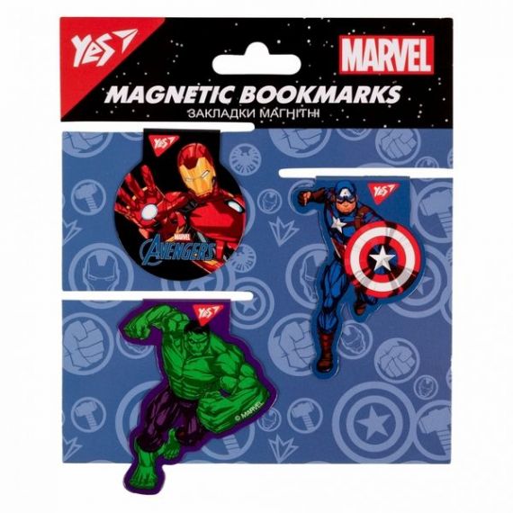 Закладки з магнітом YES Marvel.Avengers (за 3шт)