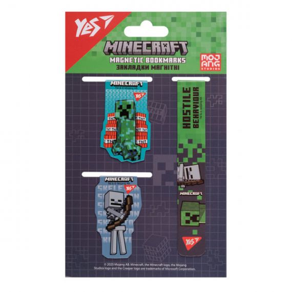 Закладки з магнітом YES Minecraft (за 3шт)