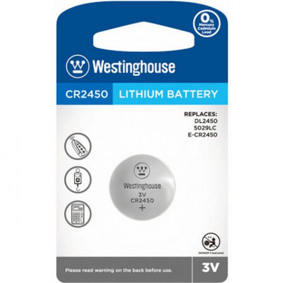 Елемент живлення Westinghouse дисковий CR2450-8С5 Lithium