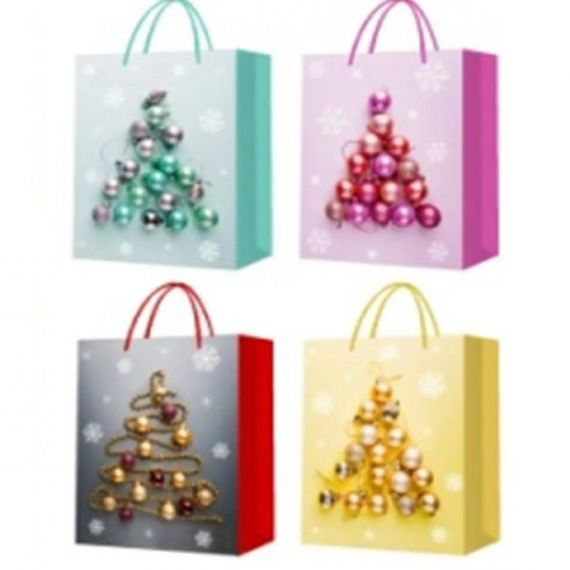 Пакет 25х32х11см бумажный Новогодние елочки Пакет 25х32х11см бумажный Новогодние елочки