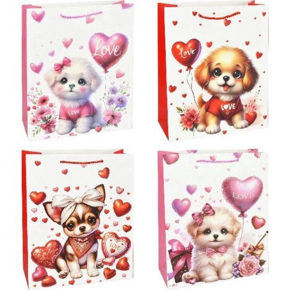 Пакет 26х32х10см паперовий Цуценята Love