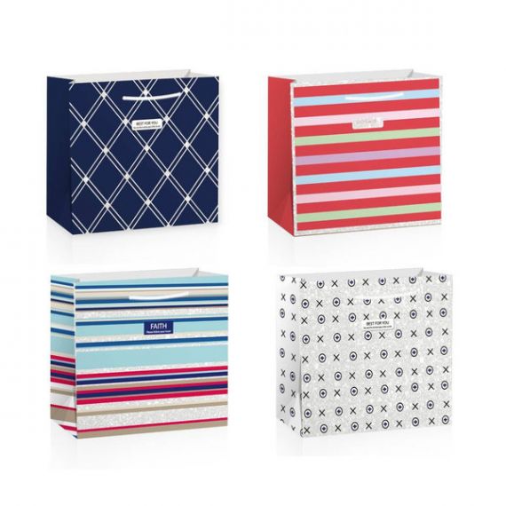 Пакет 22,9х17,8х9,8см паперовий горизонтальний MEDIUM Bright foil Пакет 22,9х17,8х9,8см паперовий горизонтальний MEDIUM Bright foil