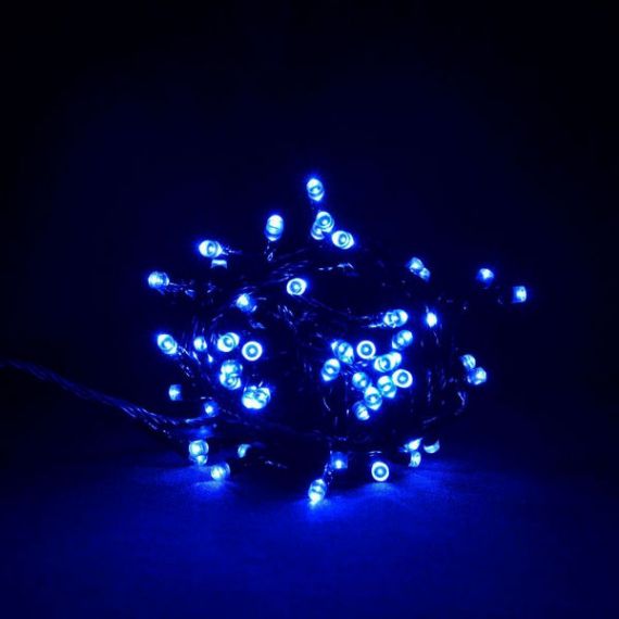 Гірлянда електрична 88ламп синій LED,6м чорний шнур 8 режимів