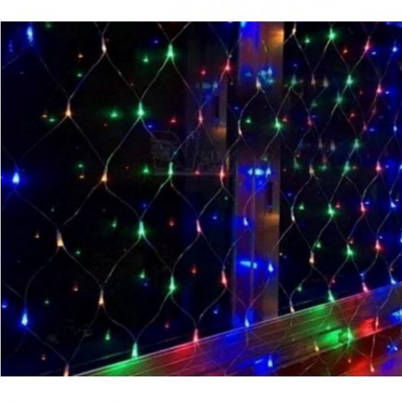Гирлянда электрическая Сетка 80ламп мульти LED,1,2м*1,2м+1м прозрачный шнур