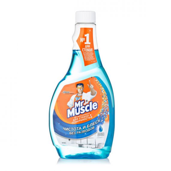 Средство для мытья стекол Мr. Muscle 500мл сменный (голубой)