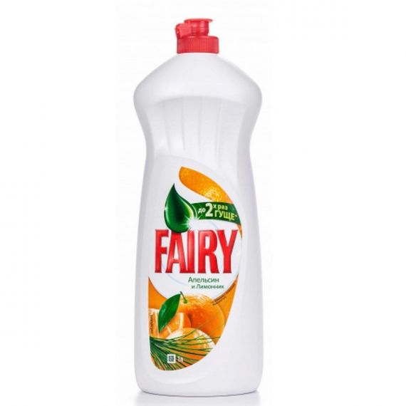 Засіб для миття посуду Fairy Plus 1000мл гель Апельсин та Лимонник