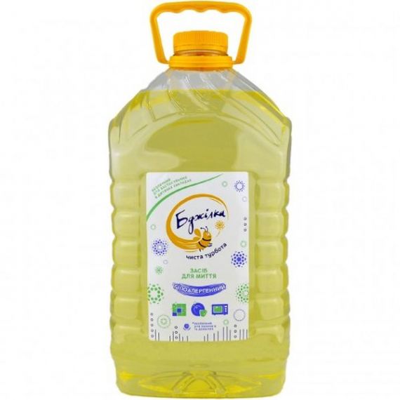 Засіб для миття посуду Бджілка 5000мл гель для дитячого посуду, гіпоалергенний Засіб для миття посуду Бджілка 5000мл гель для дитячого посуду, гіпоалергенний