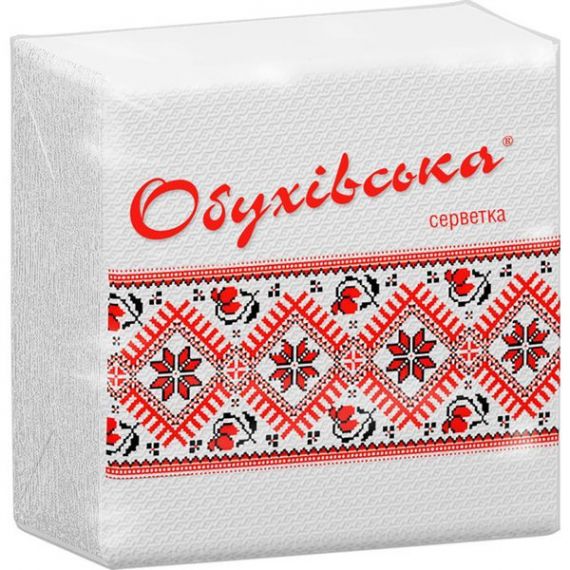 Серветки паперові Обухів 23х24 1-шарові 80шт Серветки паперові Обухів 23х24 1-шарові 80шт