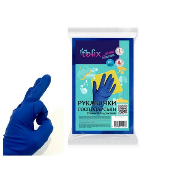 Перчатки для уборки, латекс L Tofix
