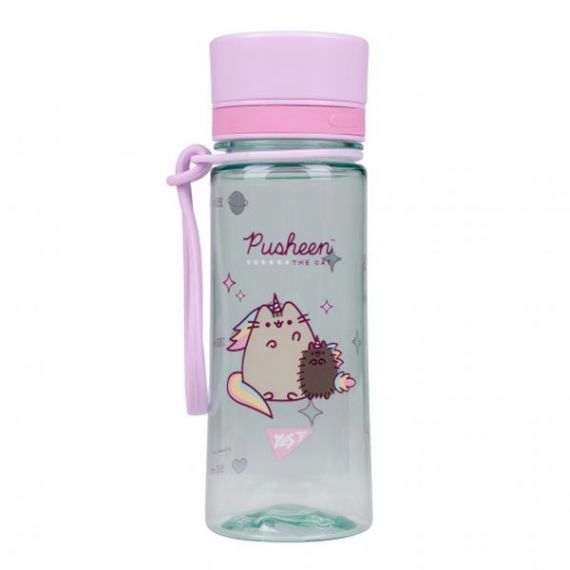 Пляшечка для води 400 мл сіро-рожева Pusheen Yes