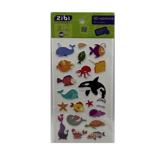Наліпка 3D 18х9,5см Жителі глибин 2 Zibi