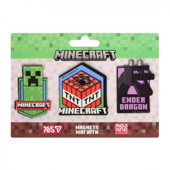 Набір магнітів 3шт Yes Minecraft