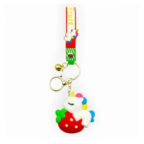 Брелок Bibi Toys Єдиноріг з полуничкою, з ремінцем, PVC
