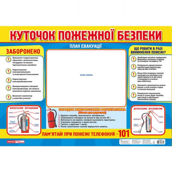 Плакат Куточок пожежної безпеки Ранок