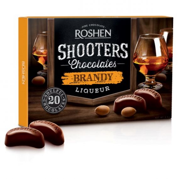 Цукерки шоколадні Рошен Shooters з бренді-лікером 150г