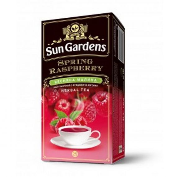 Чай Sun Gardens 1,7грх25пак. чорний+мікс трав Полуничний крем