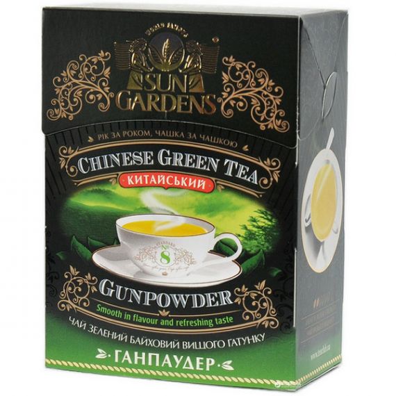 Чай Sun Gardens 100гр. зелений Ганпаудер