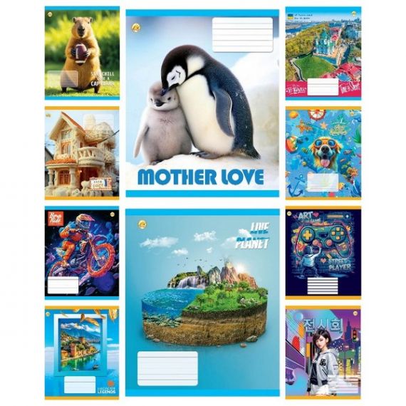 Тетрадь 18л. Тетрада WiLL офс/лин. №52201 Микс 2