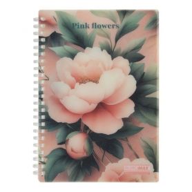 Тетрадь спираль В-5 80листов клетка крем бумага, пластик розовая Arabeski BM