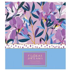 Зошит 18арк. Yes офс/кл фольга золото+софт-тач+УФ-виб. Floral dreams