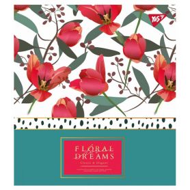 Зошит 48арк. Yes офс/кл софт-тач+фольга золото Floral dreams