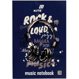 Зошит для нот А-4 20арк Rock&Loud Kite