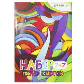 Набір кольорового паперу і картону А-4 7+7 Fresh Up