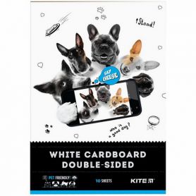 Картон білий А-4 10арк двосторонній Dogs Kite