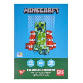 Картон кольоровий двосторонній А-4 10арк Minecraft Yes