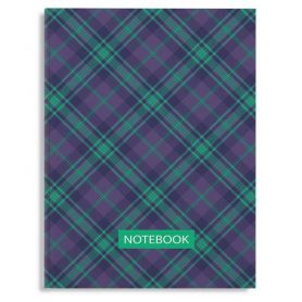 Блокнот А-5 80аркушів клітинка, тверда обкладинка ламінована Шотландка фіолетова*Поліграфіст