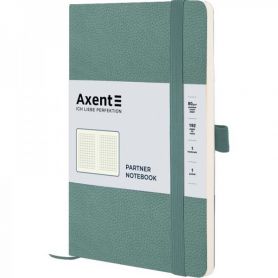 Блокнот на гумці А-5- 96аркушів клітинка, гнучка обкладинка Partner Soft Skin лазурна, крем.блок Axent