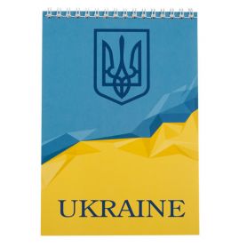 Блокнот А-5 48листов клетка, спираль верхняя, картонная обложка UKRAINE
