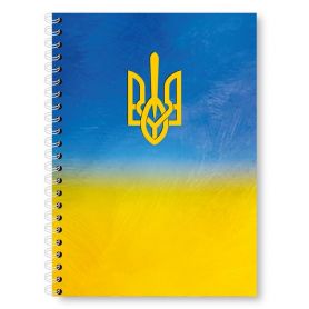 Блокнот А-5 48листов клетка, спираль боковая, картонная обложка Герб