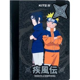 Блокнот А-5 60листов клетка, картонная обложка, с магнитной закладкой, Naruto Kite