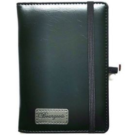 Блокнот на гумці А-6 120аркушів клітинка, тверда обкладинка, штучна шкіра, кремовий папір Bourgeois