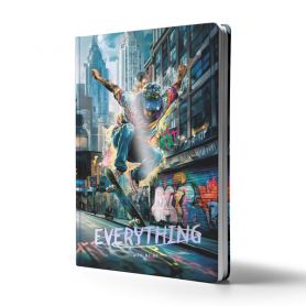 Блокнот В-5 160аркушів клітинка, інтегральна обкладинка, Prestige Тінейджер на скейті