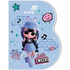 Блокнот А-6 60аркушів клітинка, фігурна вирубка LOL Kite