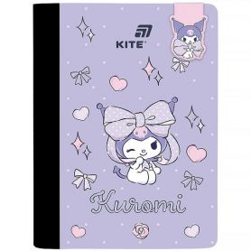 Блокнот А-5 60аркушів клітинка, картонна обкладинка, з магнітною закладкою, Kuromi Kite