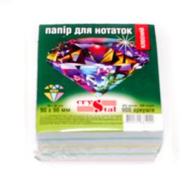 Папір для нотаток 90х90 900арк кольоровий Мікс кл. інд.уп. Crystal