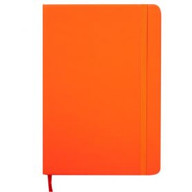 Ежедневник на резинке А-5 144листа Touch Me твердая обл.оранжевий, кремовый блок *Buromax